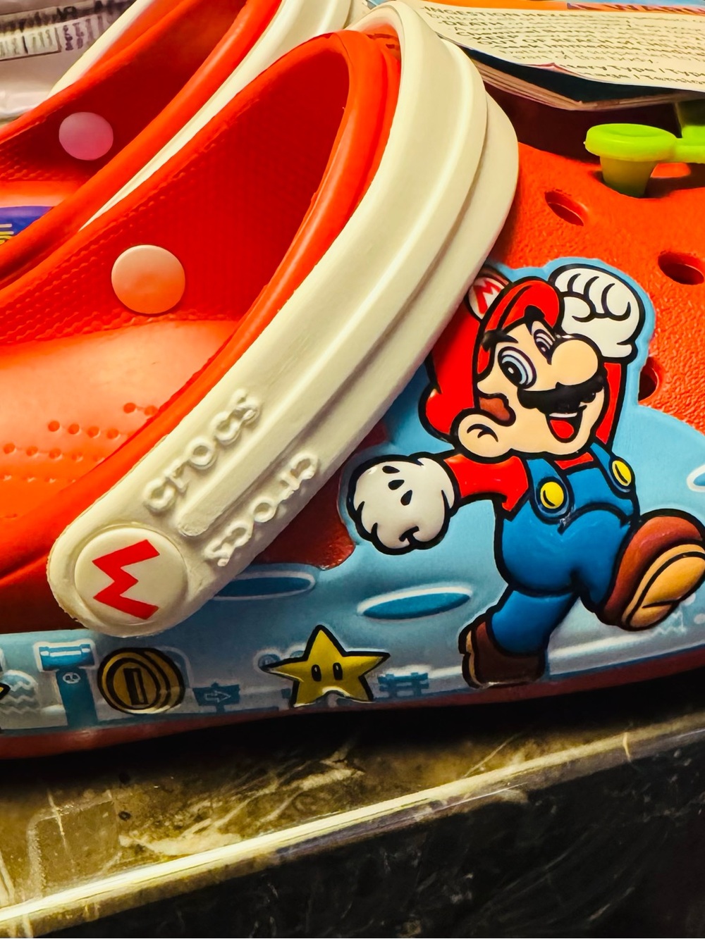Kids Crocs Super Mario light up clogs size 1 1C. Brand new with tags